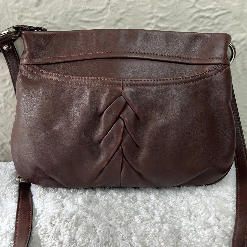 B. Makowski Braided Leather Crossbody Bag